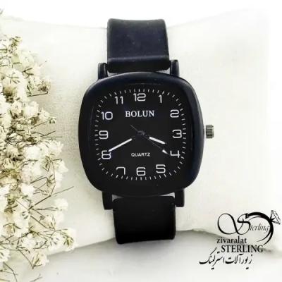 ساعت مشکی مربعی سیلیکونی برند بالون (BOLUN) کد 19351