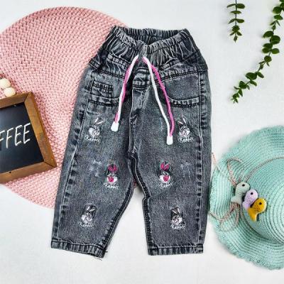شلوار جین مام زغالی دخترانه خرگوش 2 تا 7 سال کد 10012