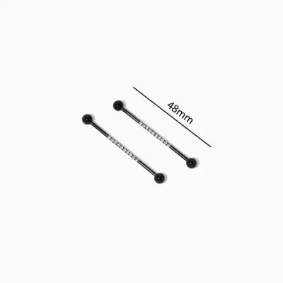 پیرسینگ گوش مشکی استیل با عیار 316میخی(جفتی)