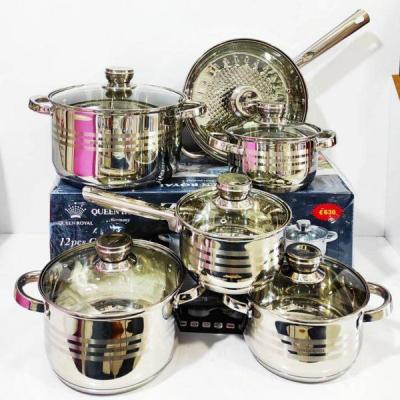 سرویس قابلمه استیل 12 پارچه رویال کویین Queen Royal QR-8878