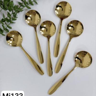 ملاقه خورشت طلایی استیل(وزن بالا) mj133