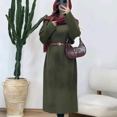 پیراهن مهمانی زنانه پشمی مدل کفتان بافت میله ای