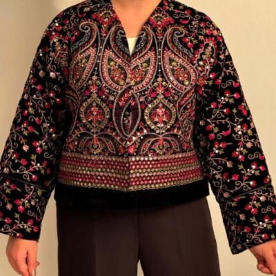 کراپ کت مخمل مدل گیلدا