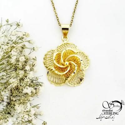 گردنبند گل مشابه طلا (مجلسی) کد 20477