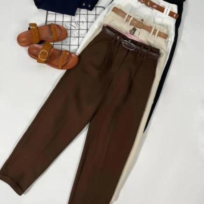 شلوار پارچه ای پاکتی کرپ دابل مشکی/قهوه ای/سرمه ای