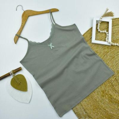 تاپ بندی کبریتی دانتل دار زنانه سبز کد 10760