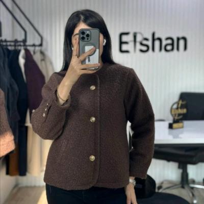 پالتو تدی آستردار زنانه کوتاه