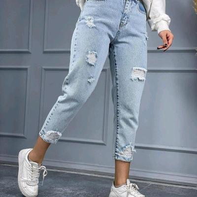 شلوار مام زاپدار زنانه و دخترانه جین ضخیم سایز 38 تا 46