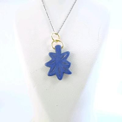 گردنبند طرح برگ آبی 106