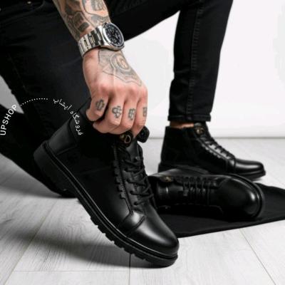 نیم بوت مردانه اسپرت مجلسی اداری دور دوخت رویه چرم بیاله قالب استاندار