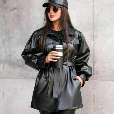 مانتو اسپرت زنانه چرم مدل یاشین