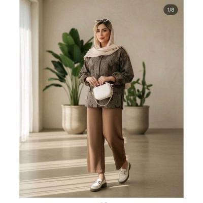 پیراهن و شلوار زنانه کرپ مدل پروانه