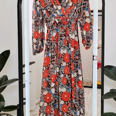 پیراهن حریر زنانه یقه چپ و راستی