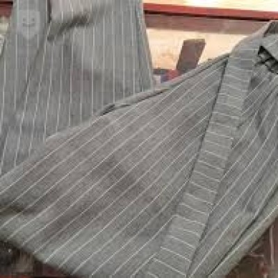 شلوار دیپلمات فوترضخیم راه راه طوسی سایز42