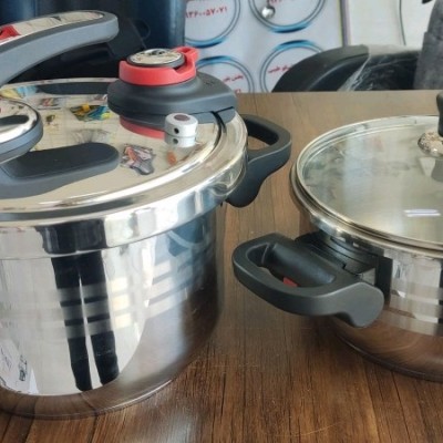 زودپز دوقلو 4+6 لیتردرب کلیپسی پیرکسدار