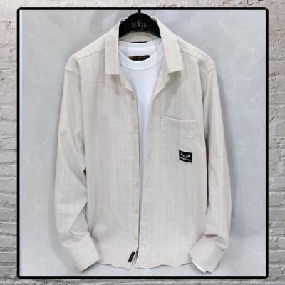 پیراهن مردانه آستین بلند پارچه کنف