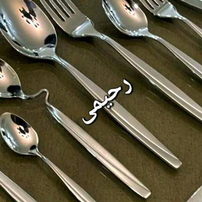 سرویس قاشق و چنگال 24 نفره 144 پارچه طرح ماینز نقره ای ضخیم وزن سنگین-158743