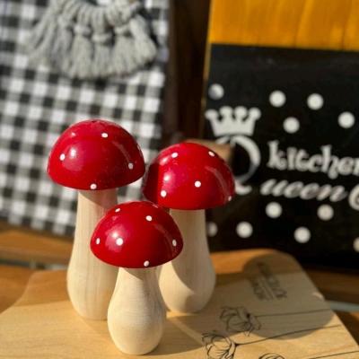 قارچ دکوری سه عددی چوبی