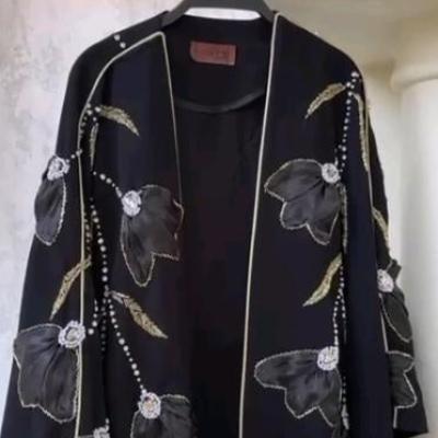 مانتو مجلسی کرپ وارداتی کرپ کره ای مدل عبا