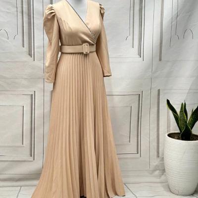 پیراهن مهمانی زنانه کرپ at مدل ماکسی پلیسه-156414