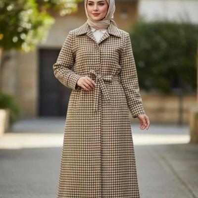 پالتو زنانه پاییزه پشمی چهارخونه