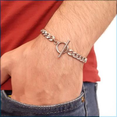 دستبند استیل اسپرت کارتیه با قفل تی