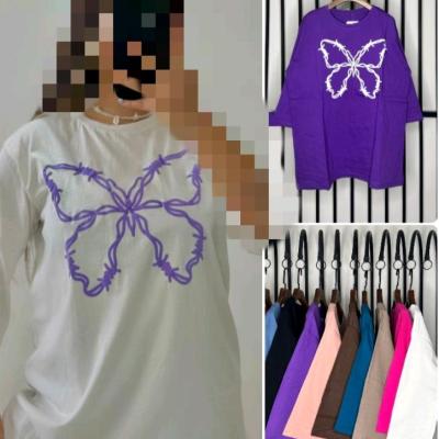 تیشرت لانگ آستین سه ربع طرح پروانه