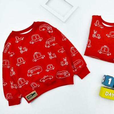بلوز پسرانه طرح ماشین قرمز کد 10926