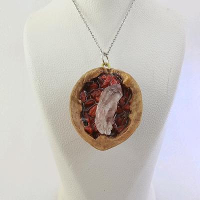 گردنبند آمیتیست طرح گردو ر460