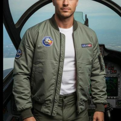 کاپشن خلبانی مردانه برزنت ارتشی 7518