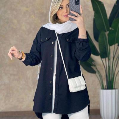 مانتو اسپرت زنانه مانتو کتان بنگال کش بغل دکمه فری سایز