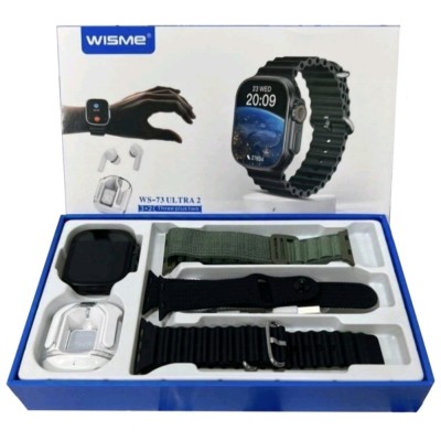 پک ساعت هوشمند ویسمی همراه با ایرپاد شیشه ای مدل wisme WS-73 Ultra2