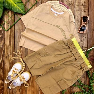 ست تیشرت پنبه لاکرا اعلا و شلوارک کتان گرم بالا چاپ پفکی what-152165