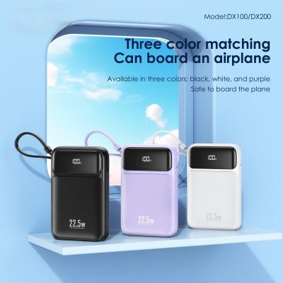 پاوربانک فست شارژ 20000 میلی آمپری Foneng مدلDX200 با 2 کابل داخلی (22.5 وات)