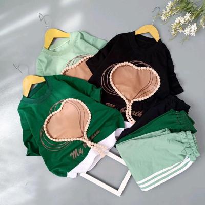 کراپ شلوار طرح قلب دخترانه