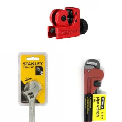 ست 3 عددی استنلی (لوله بر آچارفرانسه و آچار شلاقی)