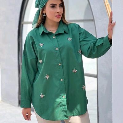 شومیز مانتویی سنگدوزی داکرون-151910