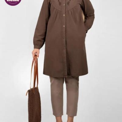 مانتو زنانه نخی الیاف طبیعی دانشجویی اداری آوان