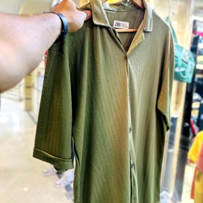 پیراهن نخی مردانه نیم استین