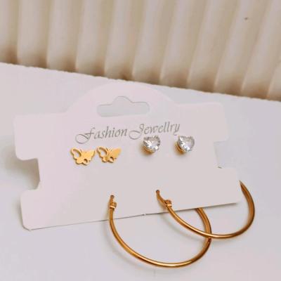 پک اقتصادی سه تایی گوشواره استیل و رنگ ثابت