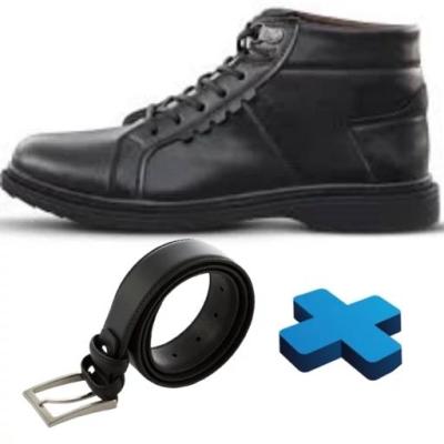 ست کفش و کمربند چرم مردانه