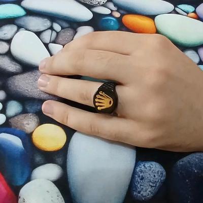 انگشتر مردانه استیل مشکی مل تاج