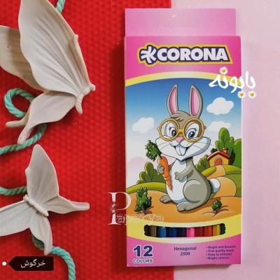 مداد رنگی پلیمری 12 رنگ کرونا جعبه خرگوش