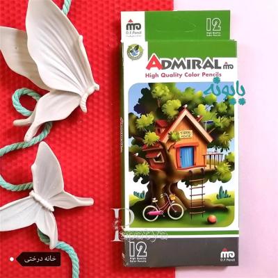 مداد رنگی پلیمری 12 رنگ آدمیرال جعبه کلبه درختی
