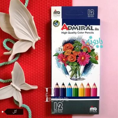 مداد رنگی پلیمری 12 رنگ آدمیرال جعبه گل