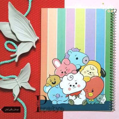 دفتر 40 برگ حاشیه دار دوستان رنگین کمان