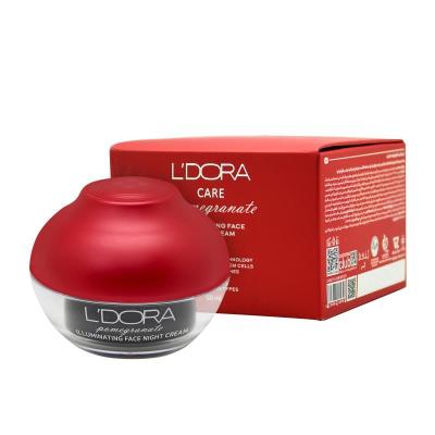 کرم روشن کننده شب صورت و گردن انار مناسب انواع پوست لدورا، 50 میلی