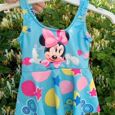 مایو دامنی دخترانه طرح میکی به همراه کلاه