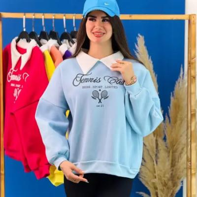 دورس یقه شکاری کرک دار چاپی مدل تنیس رنگبندی