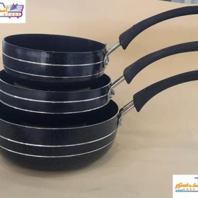 تابه 3 تایی تکدست تفلون سایز 14-16-18